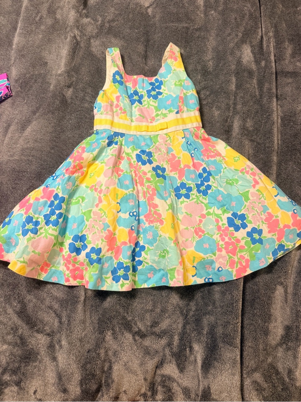 Lilly Pulitzer Girls' Sleeveless Floral Dress - Blue, Pink, Yellow, Green